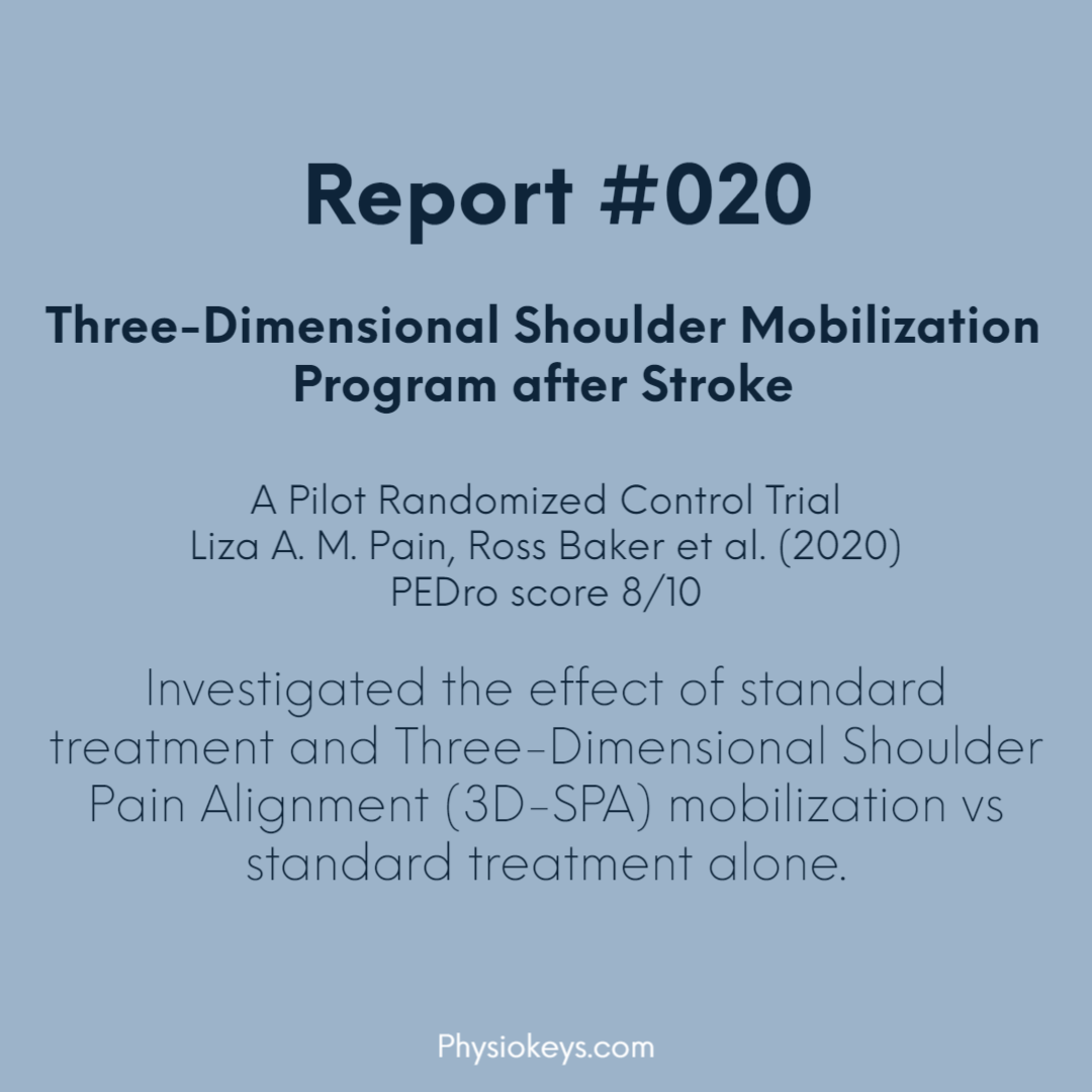 A 3D Shoulder Mobilization Program after Stroke