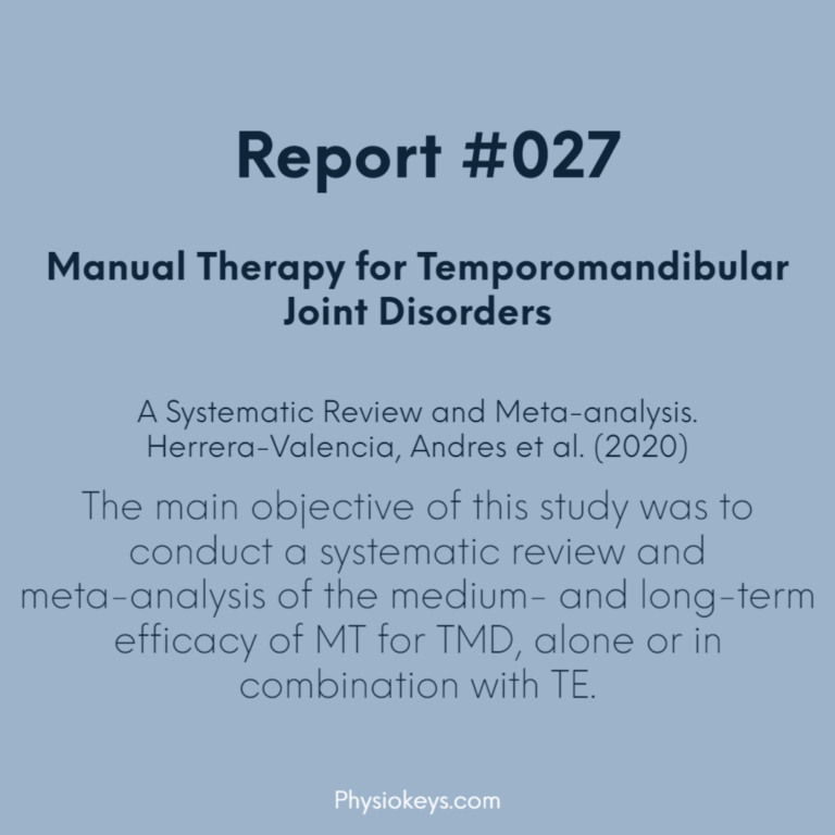 Manual Therapy for Temporomandibular Joint Disorders